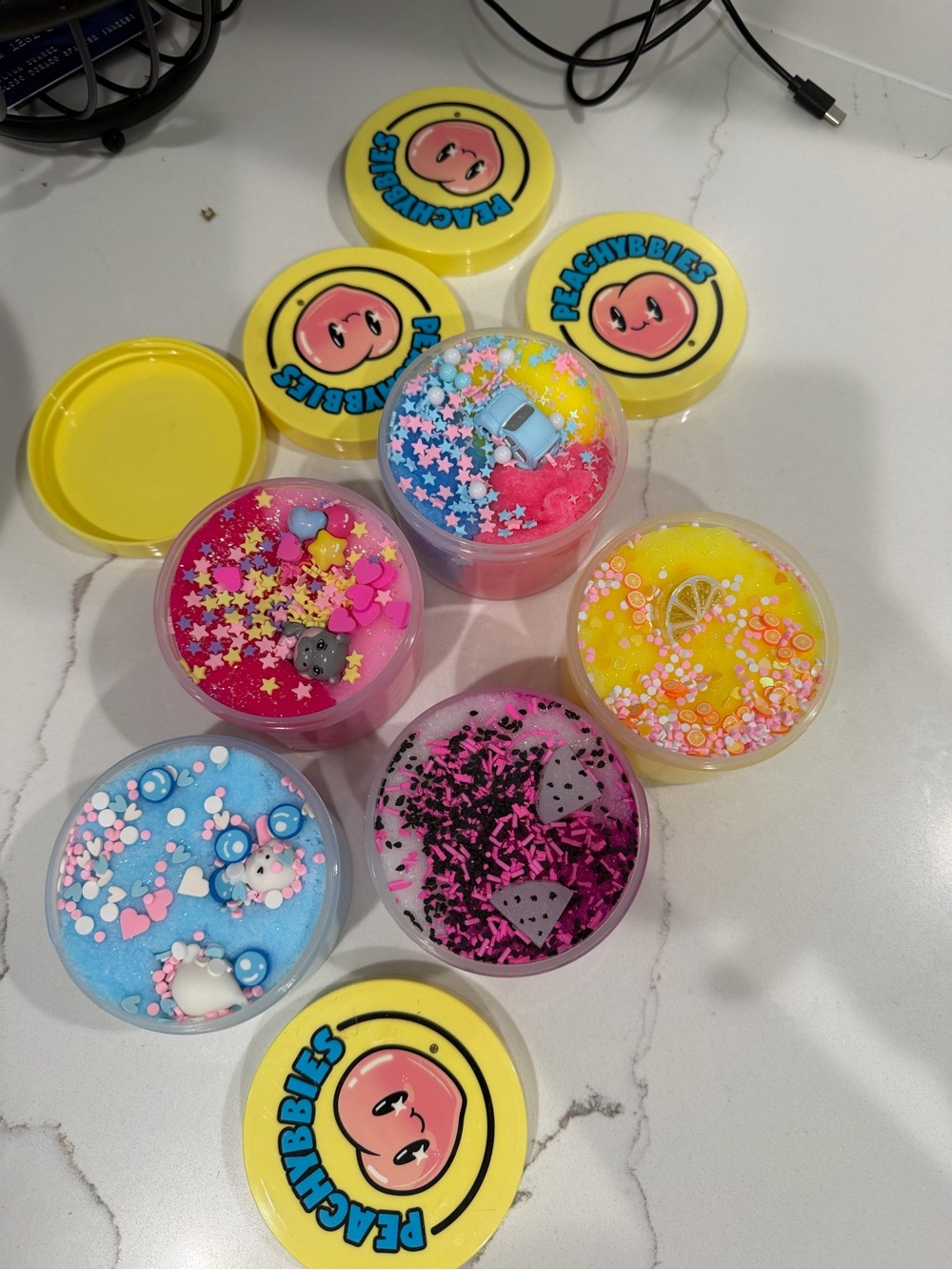 Peachybbies slime lot of 5
